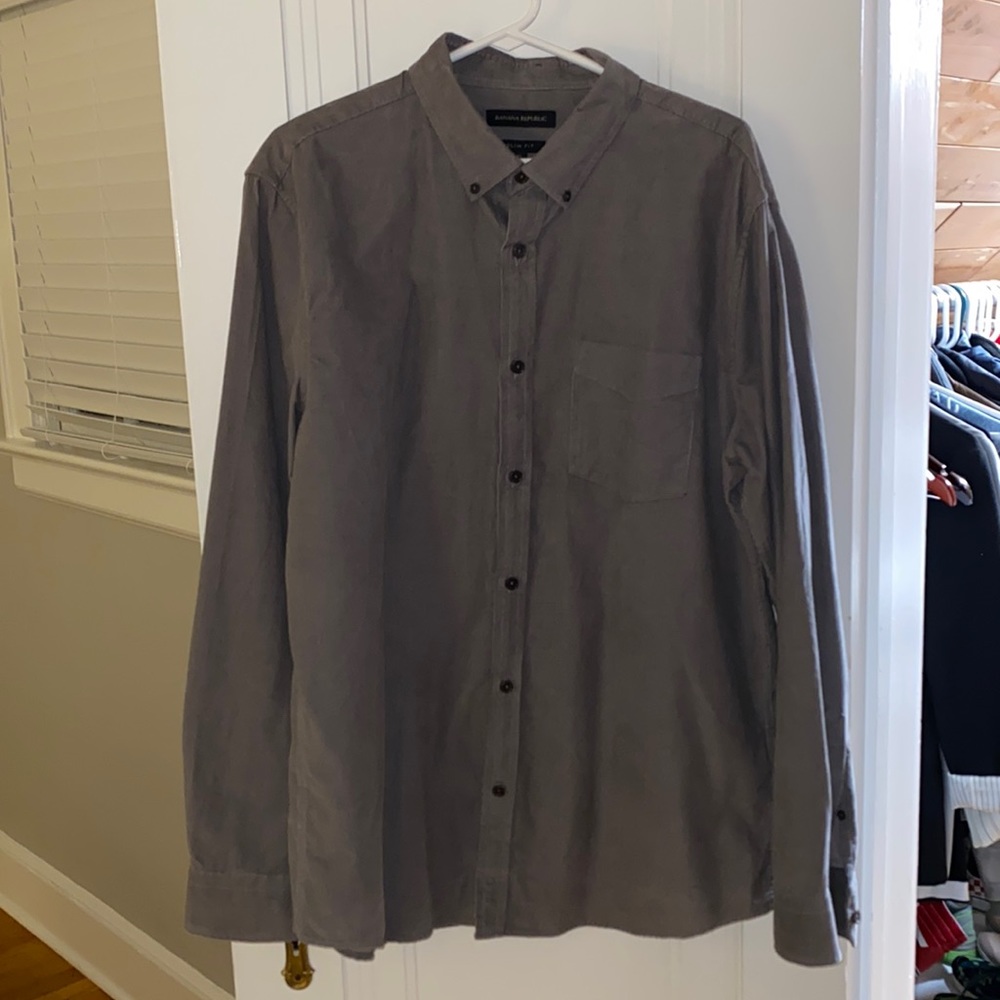Banana Republic XL Grey corduroy button down